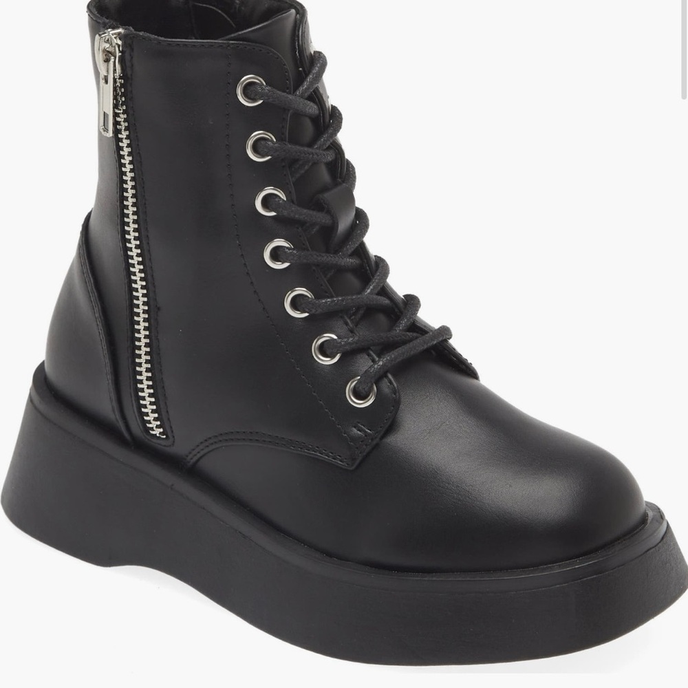 Black Lace-Up Ankle Boots